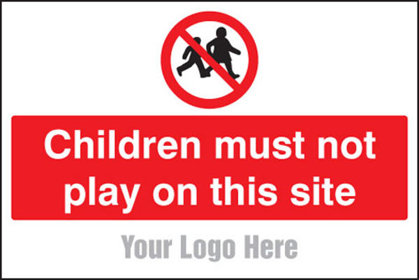 Picture of Children must not play on this site, site saver sign 600x400mm