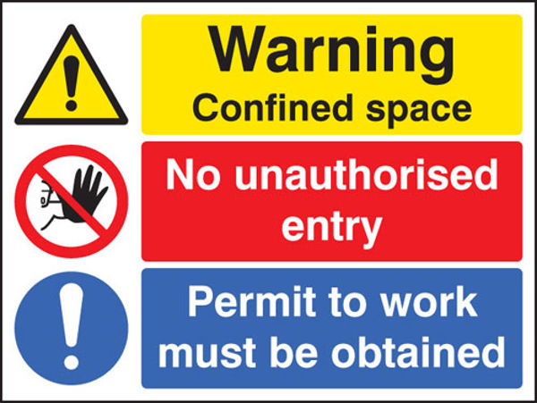Picture of Warning confined space no entry permit to work