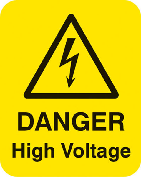 Picture of Danger high voltage Sheet of 25 labels 40x50mm