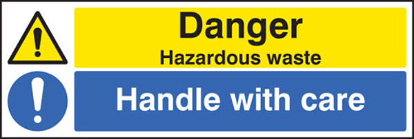 Picture of Danger hazardous waste handle with care