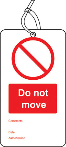 Picture of Do not move double sided safety tags (pack of 10)