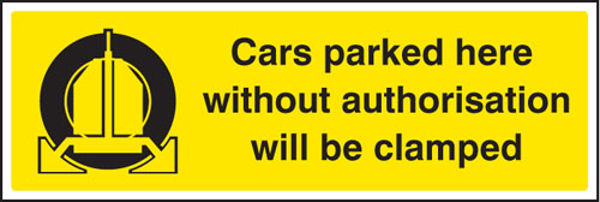 Picture of Cars parked here without authorisation will be clamped