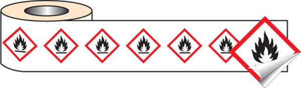 Picture of 250 S-A labels 100x100mm GHS Label - Flammable