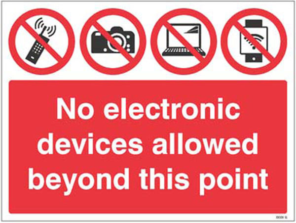Picture of No electronic devices allowed beyond this point 