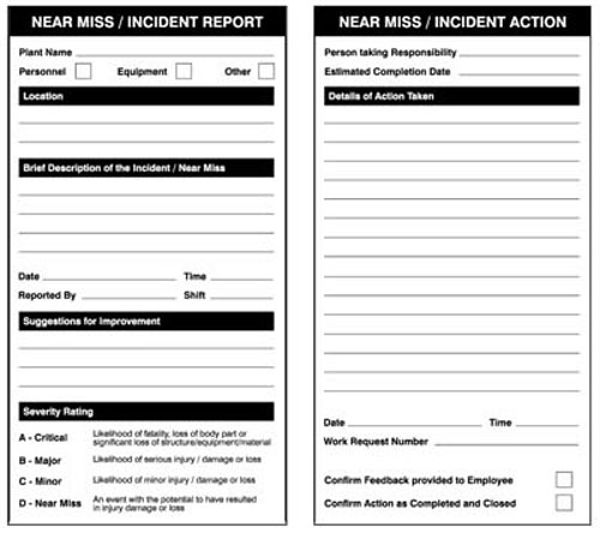 Picture of Near miss double sided report-action safety tags 80x150mm (pack of 10)