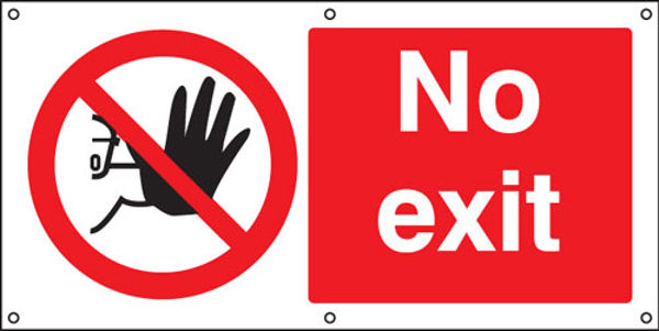 Picture of No exit banner c-w eyelets 1270x610mm