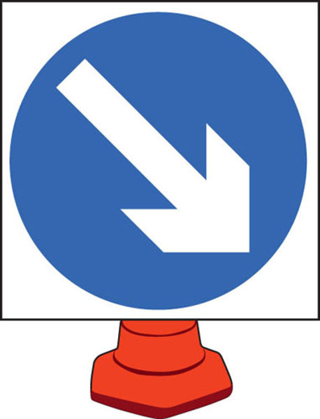 Picture of Keep right cone sign 750mm