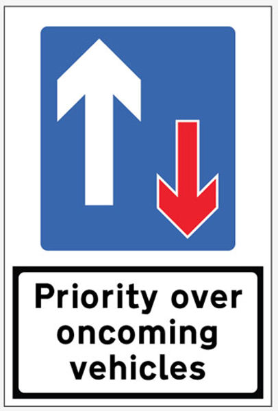 Picture of Priority over Oncoming Traffic reflective fold up sign 900x600mm