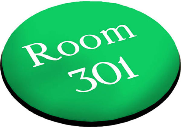 Picture of Engraved Sign with adhesive backing - 95mm dia White text on green