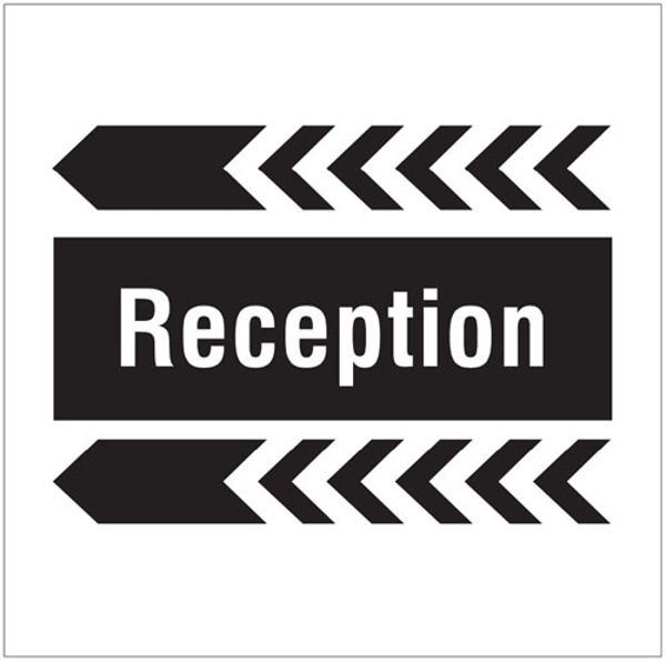 Picture of Reception, arrow left site saver sign 400x400mm