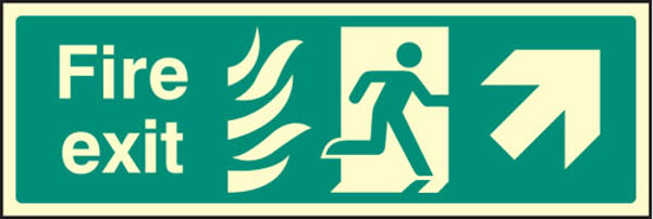 Picture of Fire exit - arrow up right HTM