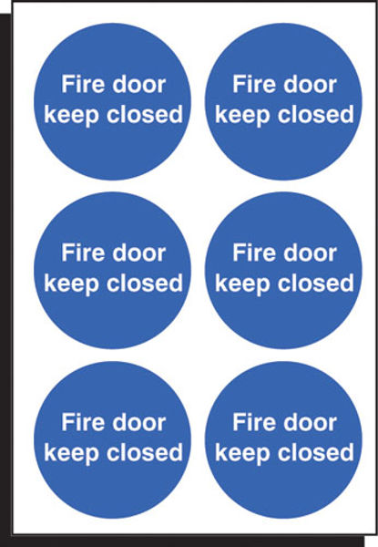 Picture of Fire door keep closed 65mm dia - sheet of 6