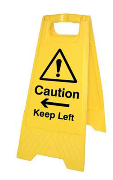 Picture of Caution Keep left-right (free-standing floor sign)