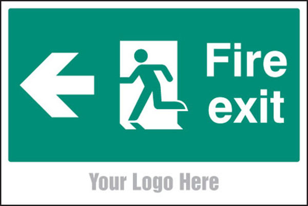 Picture of Fire exit, arrow left site saver sign 600x400mm