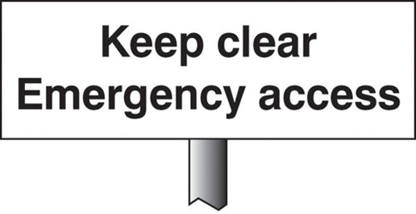 Picture of Keep clear emergency access verge sign 450x150mm (post 800mm)