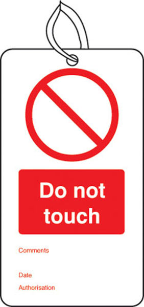 Picture of Do not touch double sided safety tags (pack of 10)