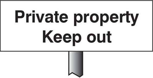 Picture of Verge sign - Private property Keep out 450x150mm (post 800mm)