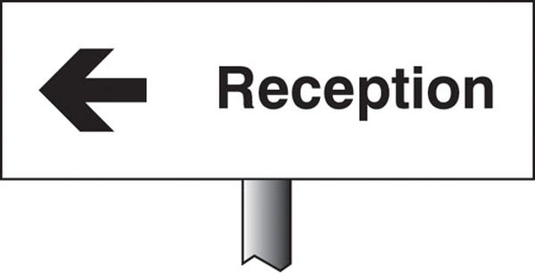 Picture of Reception left verge sign 450x150mm (post 800mm)