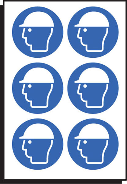 Picture of Safety helmet symbol 100mm dia - sheet of 6