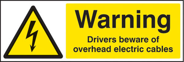 Picture of Warning drivers beware overhead cables