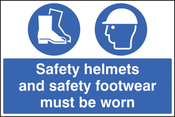 Picture of Safety helmets and safety footwear must be worn