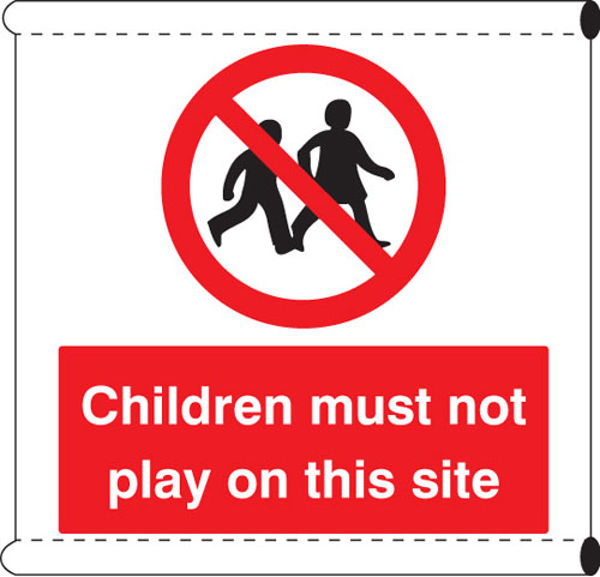 Picture of Scaffold Banner - Children must not play on this site (c-w loops)