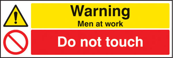 Picture of Warning men at work do not touch