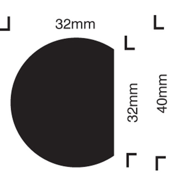 Picture of Impact protection semi-circular 40-32 self adhesive