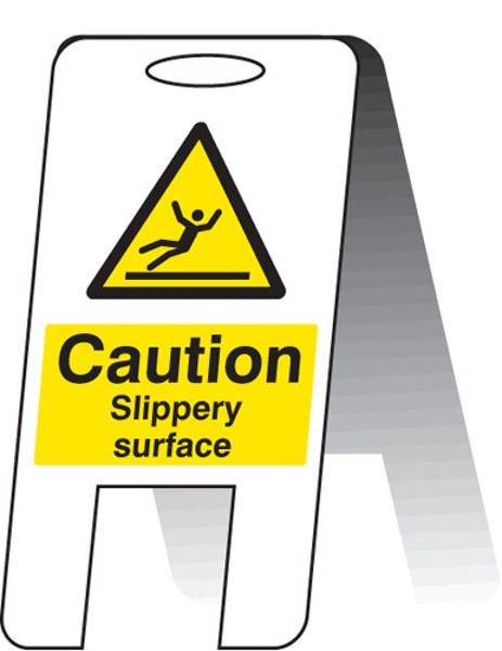 Picture of Caution slippery surface (self standing folding sign)