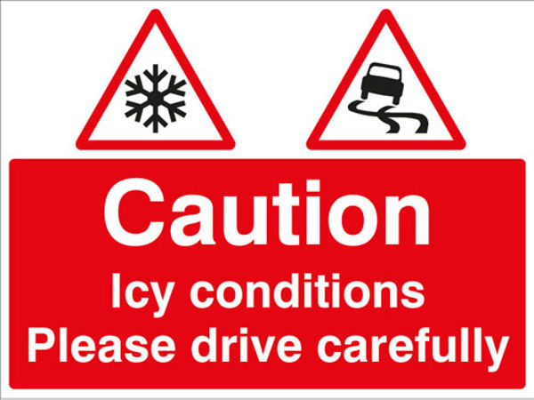 Picture of Caution Icy conditions Please drive with care c-w frame 600x450mm