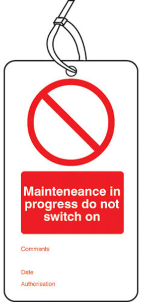 Picture of Maintenance in progress double sided safety tags (pack of 10)
