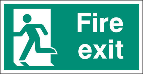 Picture of Fire exit left BS single sided 800x400mm 5mm rigid
