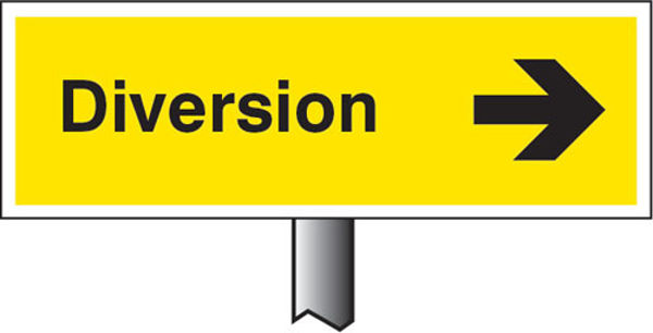 Picture of Verge sign - Diversion right 450x150mm (post 800mm)