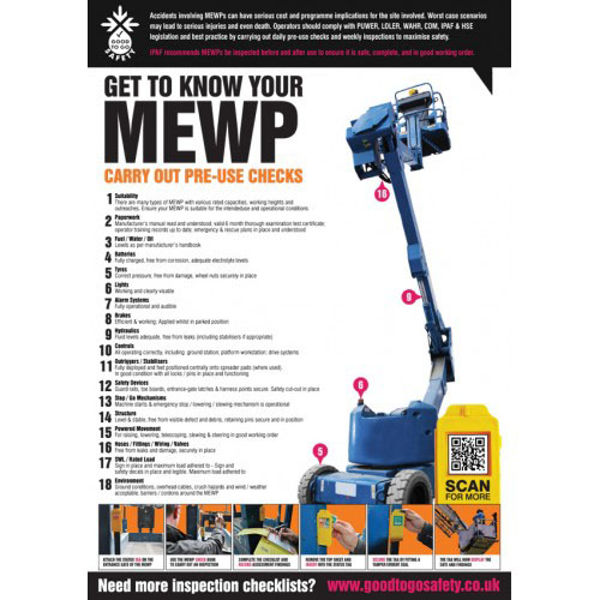 Picture of GTG MEWP Inspection poster 420x594mm synthetic paper