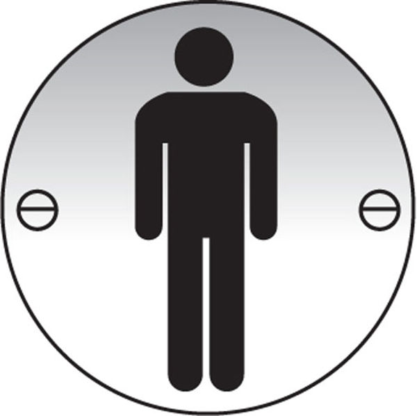 Picture of Gents symbol 76mm dia aluminium sign
