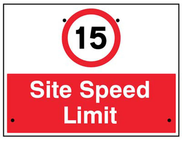 Picture of 15mph Site speed limit, 600x450mm Re-Flex Sign (3mm reflective polypropylen