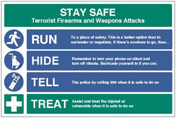 Picture of Stay safe - run, hide, tell, treat