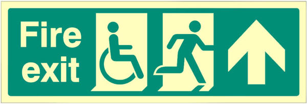 Picture of Disabled fire exit arrow ahead