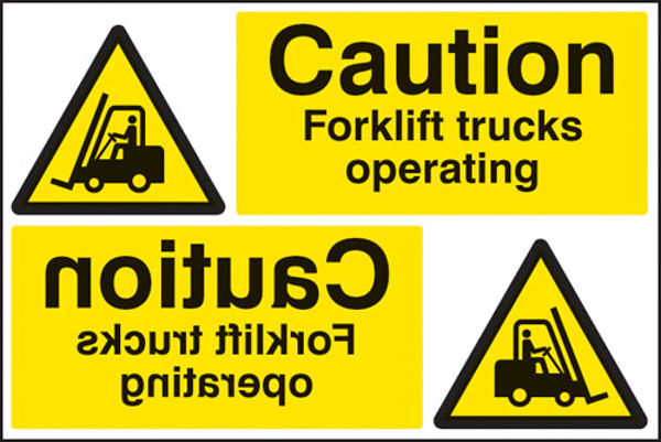 Picture of Caution forklift trucks operating reflection sign