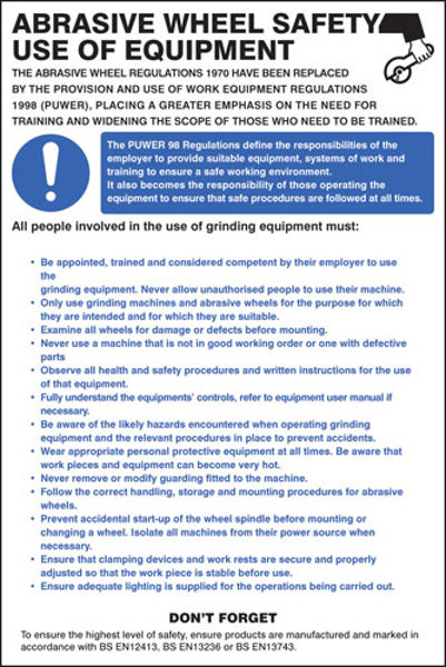 Picture of Abrasive wheel regulations poster