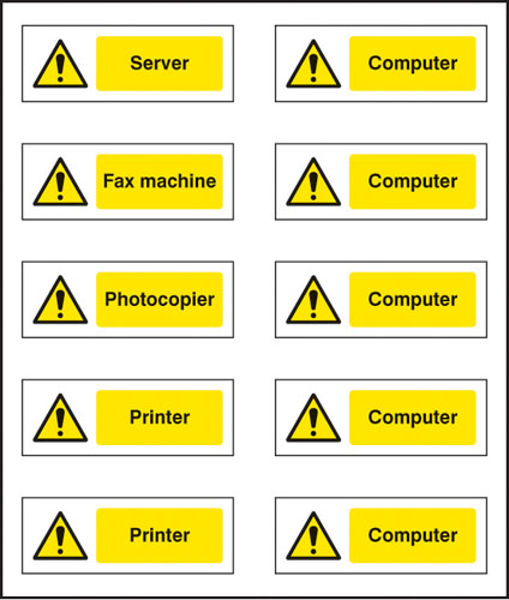 Picture of Office labels (various machinery) sheet of 10 labels 40x18mm