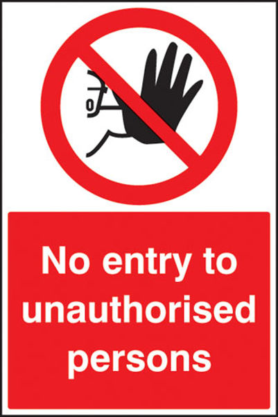 Picture of No entry to unauthorised persons floor graphic 400x600mm