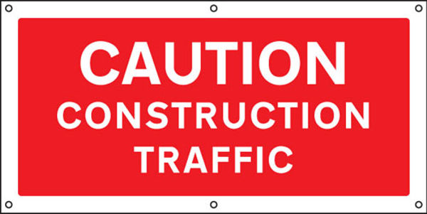 Picture of Caution  Construction traffic banner c-w eyelets