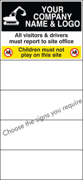 Picture of Site safety board 600x1200mm c-w logo and select signs