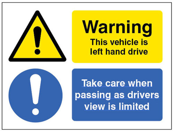 Picture of This vehicle is left-hand drive, take care when passing as drivers view is 