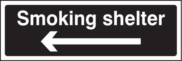 Picture of Smoking shelter left arrow (white-black)