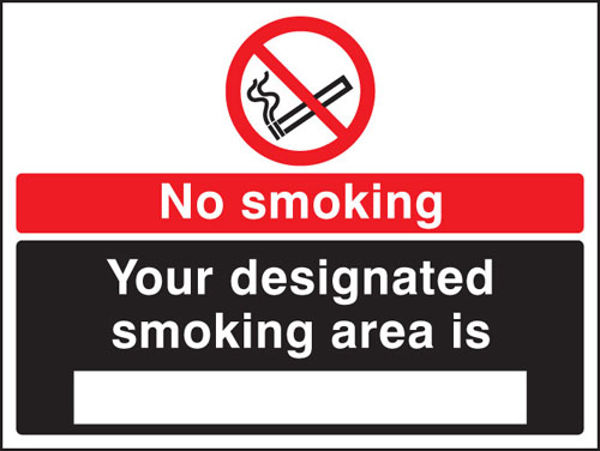 Picture of No smoking designated smoking area is (white-black)