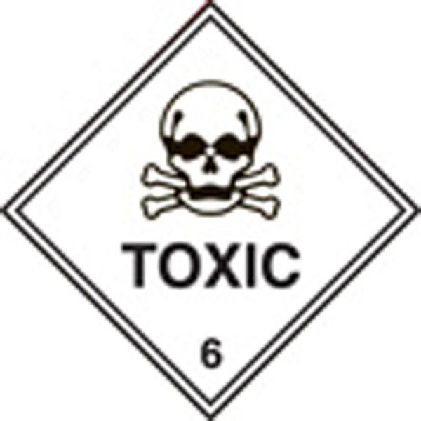 Picture of 100 S-A labels 100x100mm toxic 6