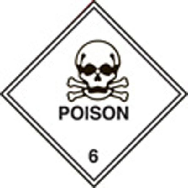 Picture of 100 S-A labels 100x100mm poison 6