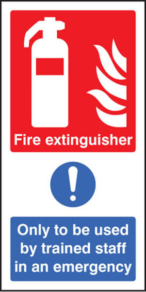 Picture of Fire extinguisher only to be used by trained staff in emergency